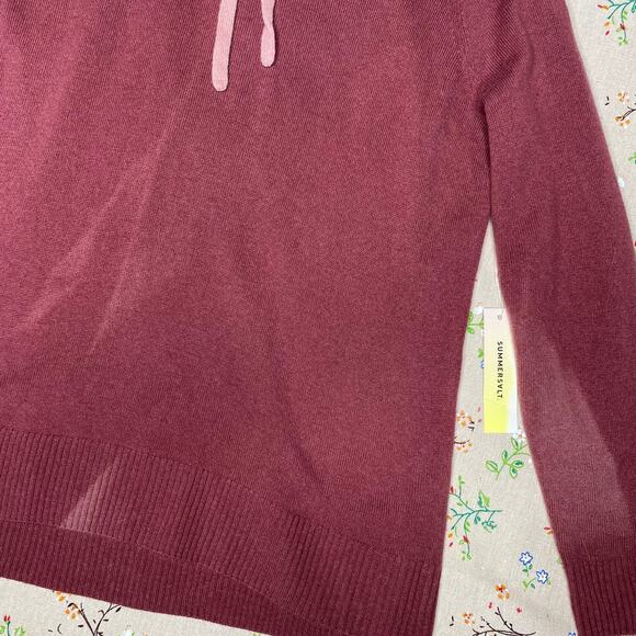 Summersalt Knit Hooded Sweater Cashmere Merino Wool Pullover Cozy Lounge Flaw S - Picture 9 of 11